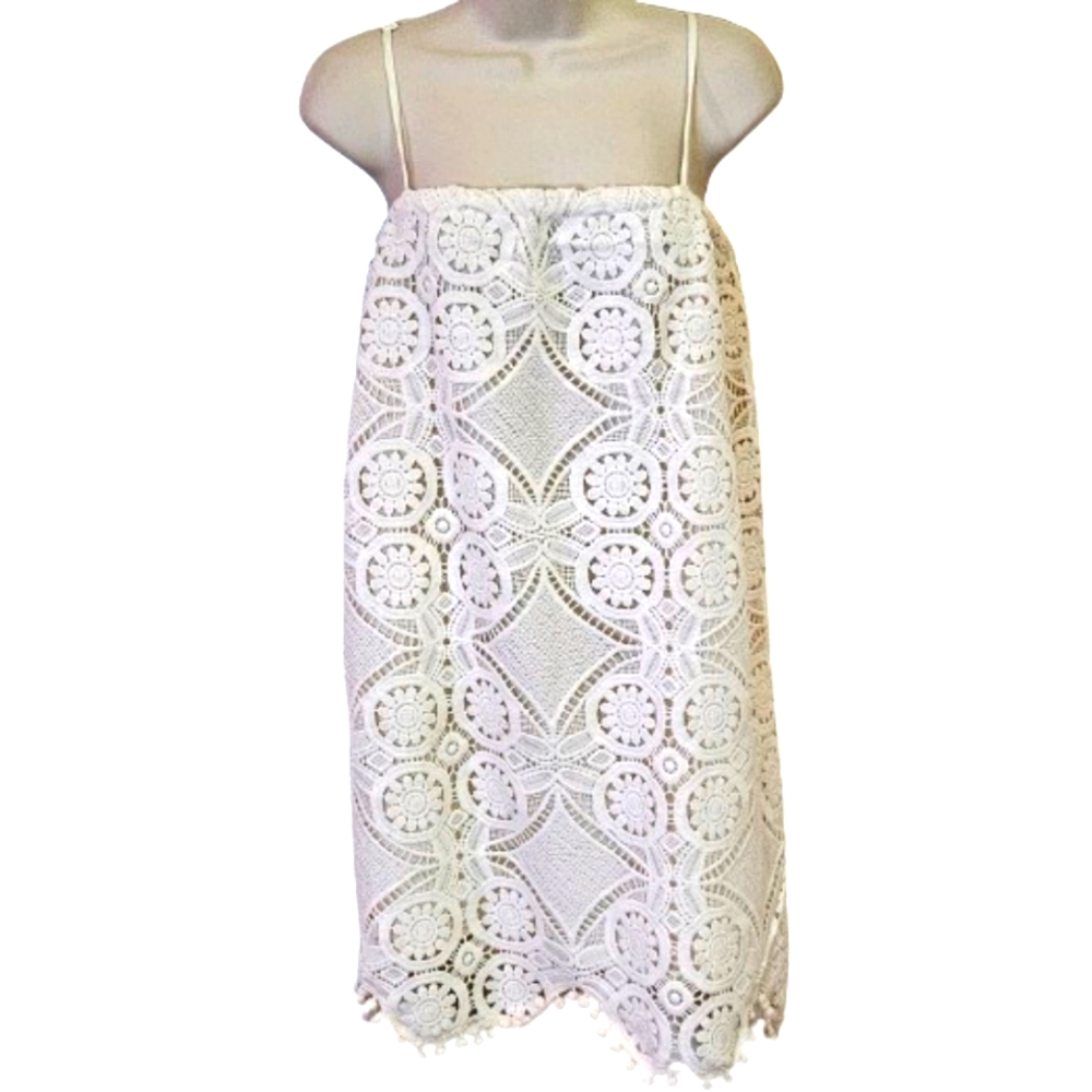 Jack by BB Dakota White Crochet Mini Dress